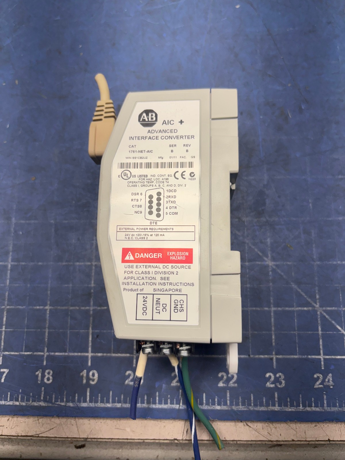ALLEN BRADLEY 1761-NET-AIC SER B ADVANCED INTERFACE CONVERTER *SEE PICTURES*