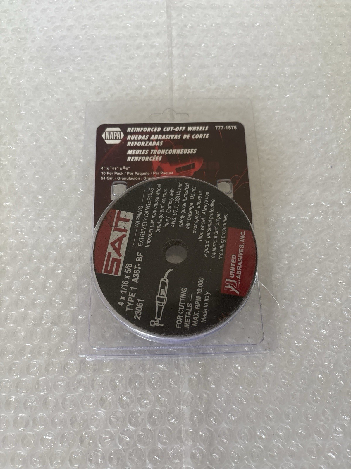 SAIT 4” X 1/16” X 5/8” Type 1 A36T-BF 23061 Cut Off Wheel New 10 Pk