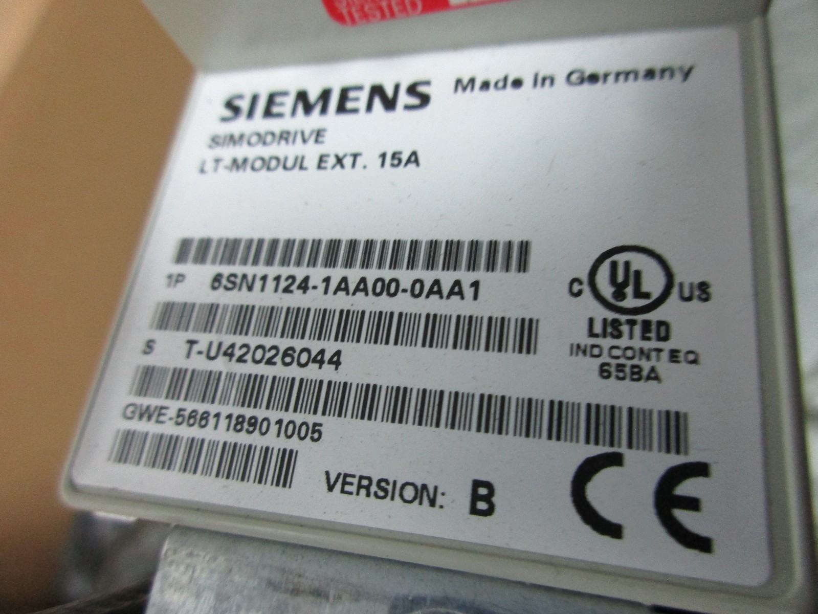 SIEMENS SIMODRIVE 6SN1124-1AA00-0AA1 VERSION B LT MODULE