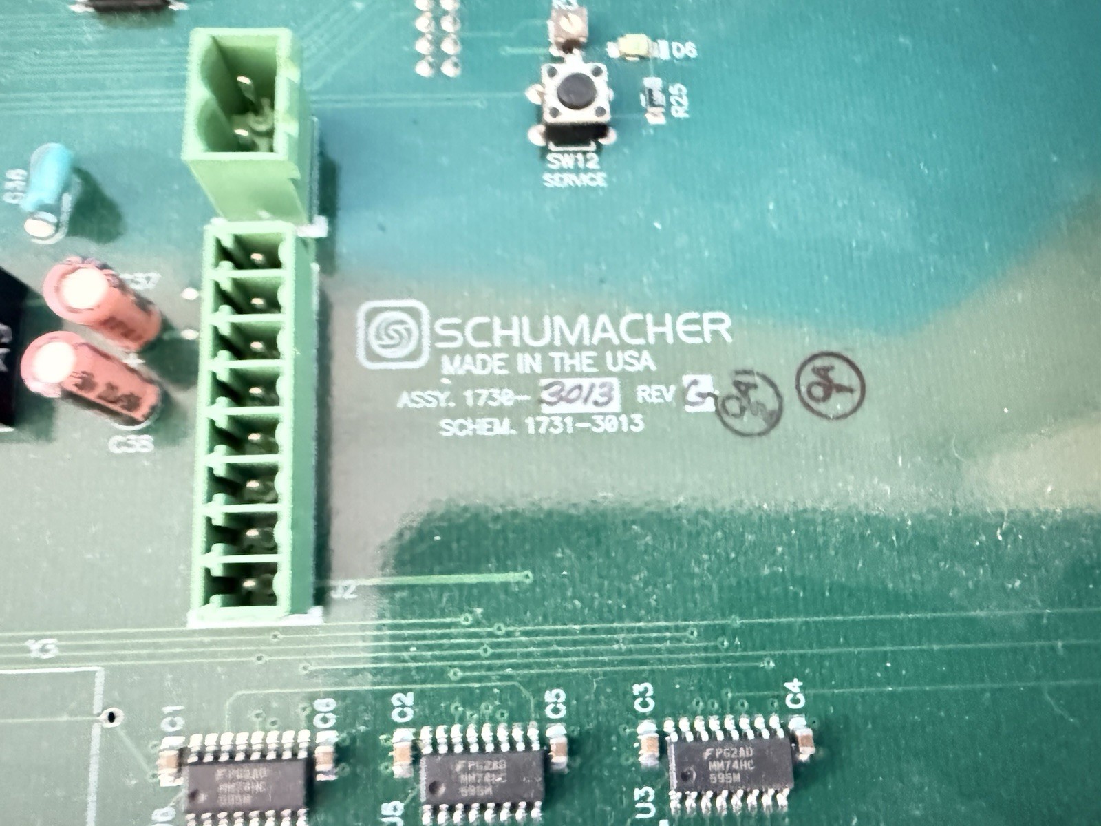 Schumacher 1739-3013 Controller Panel with PCB Board – Industrial Control HMI Ke