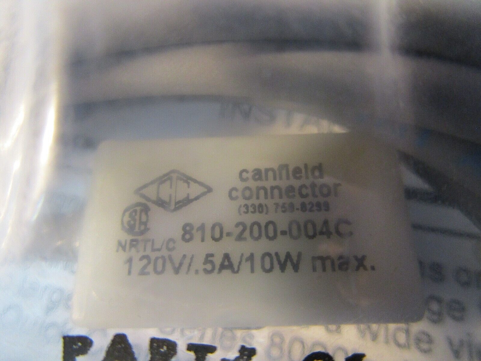 CANFIELD 810-200-004C. CYLINDER SWITCH REED, 0-120AC/DC, LED 12′ LEAD