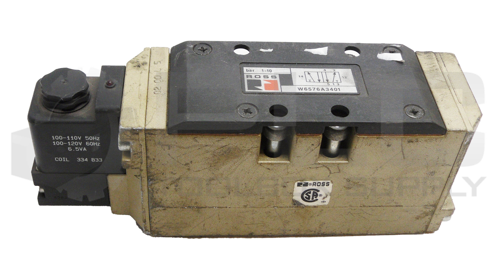 ROSS CONTROLS W6576A3401 SOLENOID VALVE 1-10BAR W/ 334B33 COIL 100-120V 50/60HZ