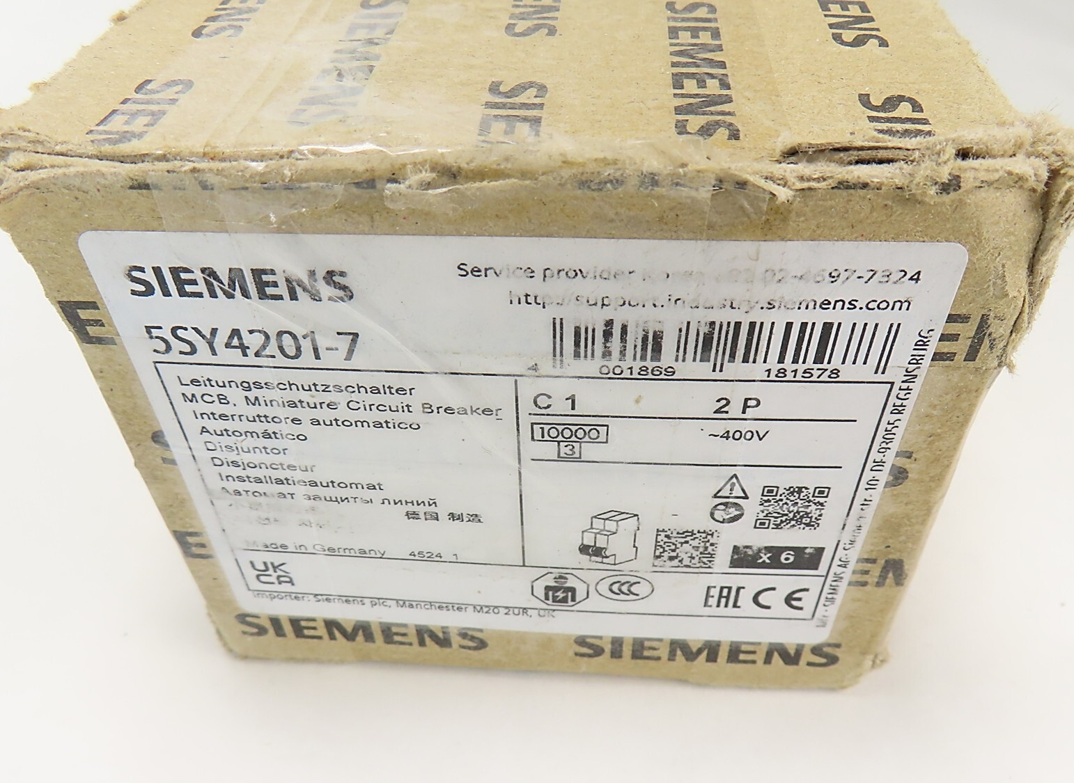 Siemens 5SY4201-7 2 Pole Miniature Circuit Breaker 480VAC *USA Seller* NEW
