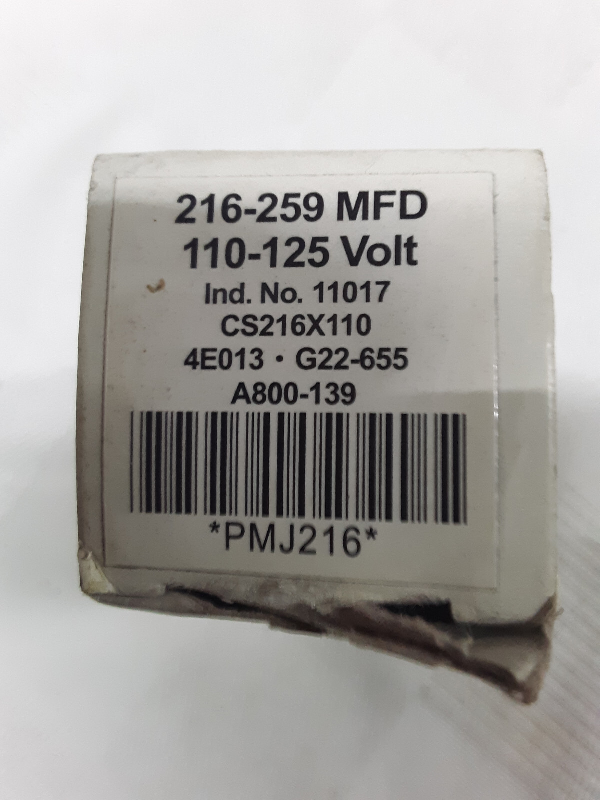 Packard PMJ216 Motor Start Capacitor 216-259 MFD 110-125 VAC