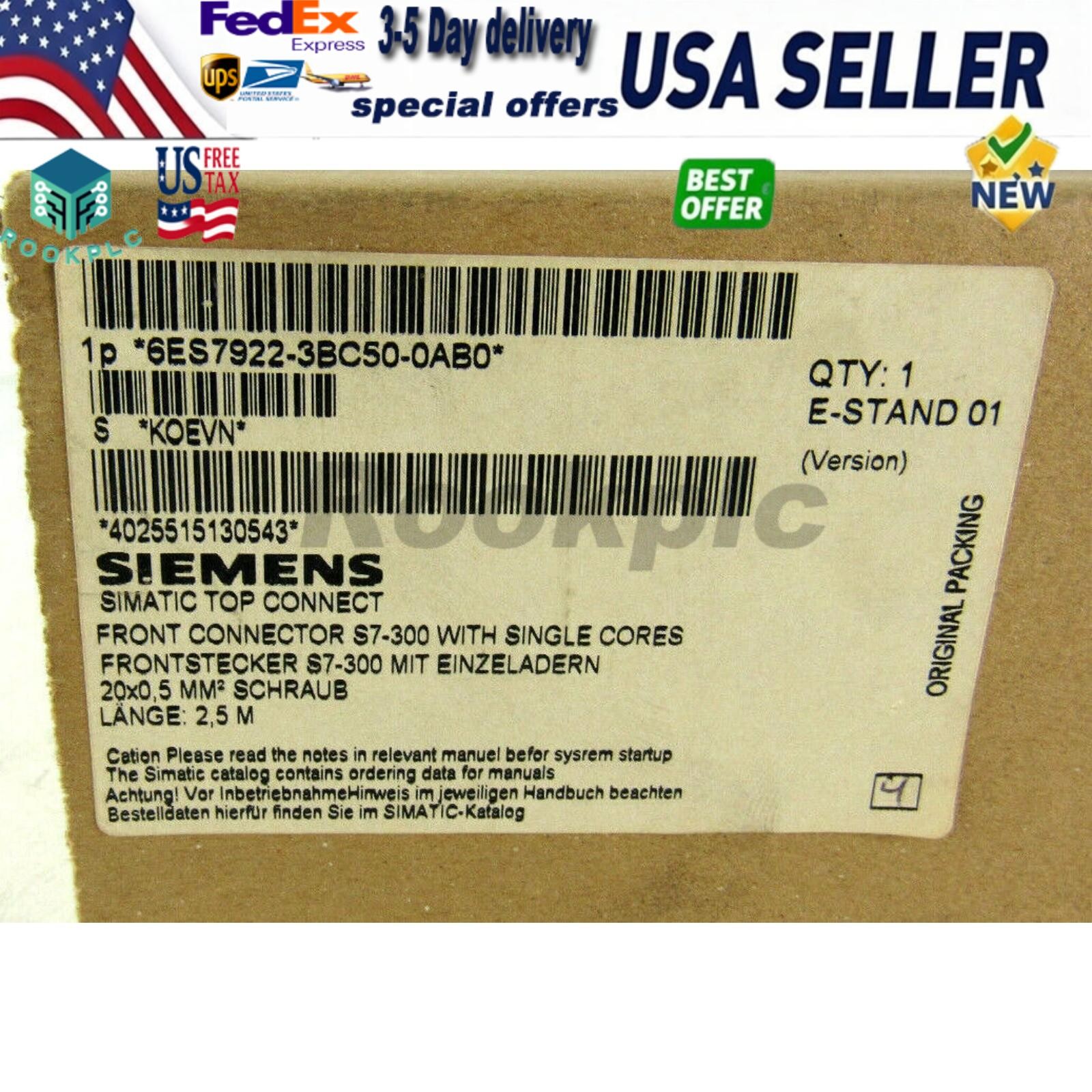 New Siemens Simatic S7 SITOP Connection 6ES7922-3BC50-0AB0 6ES79223BC500AB0