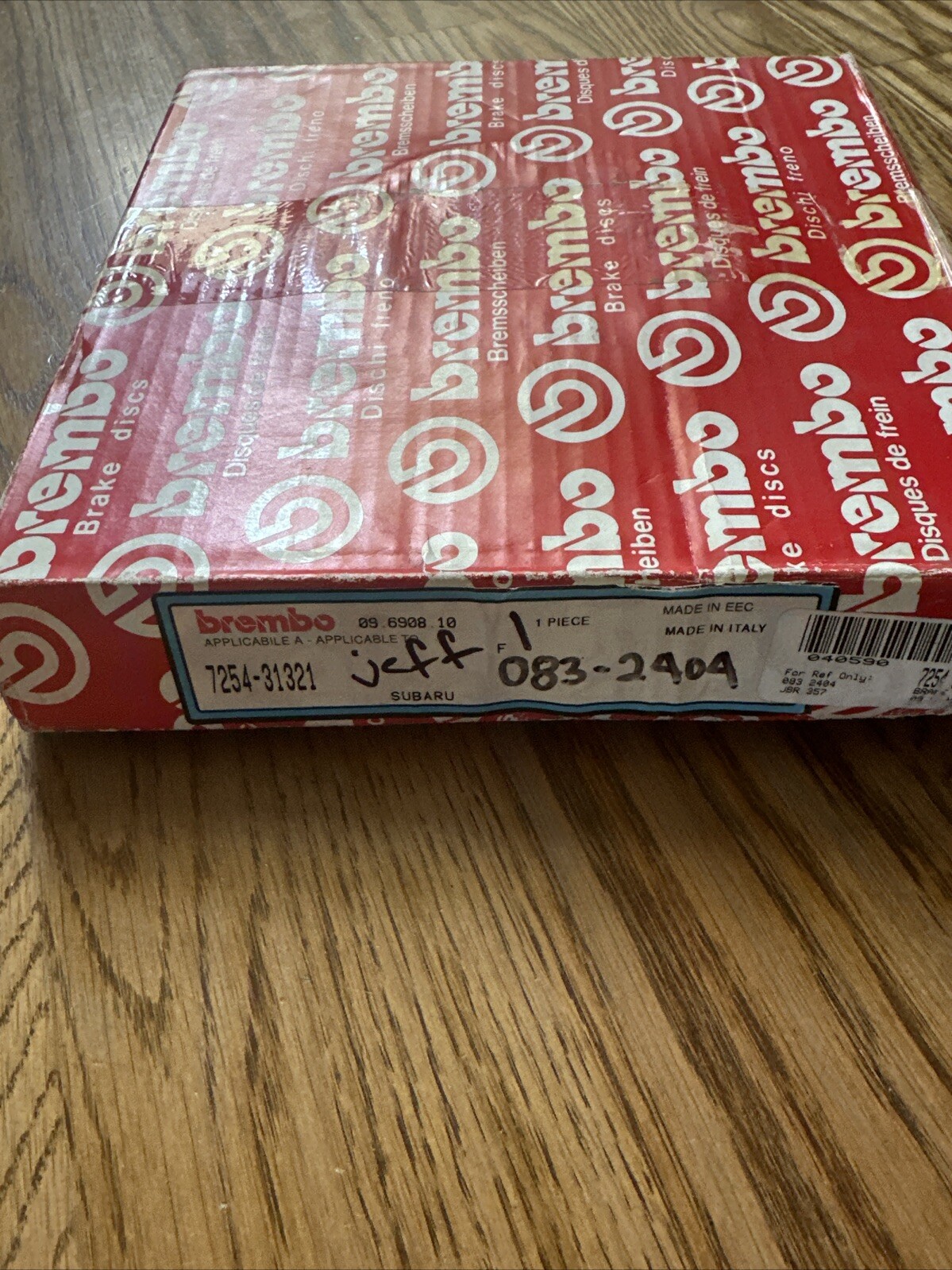 Brembo 09.6908.10 Disc Brake Rotor For Subaru 7254-31321