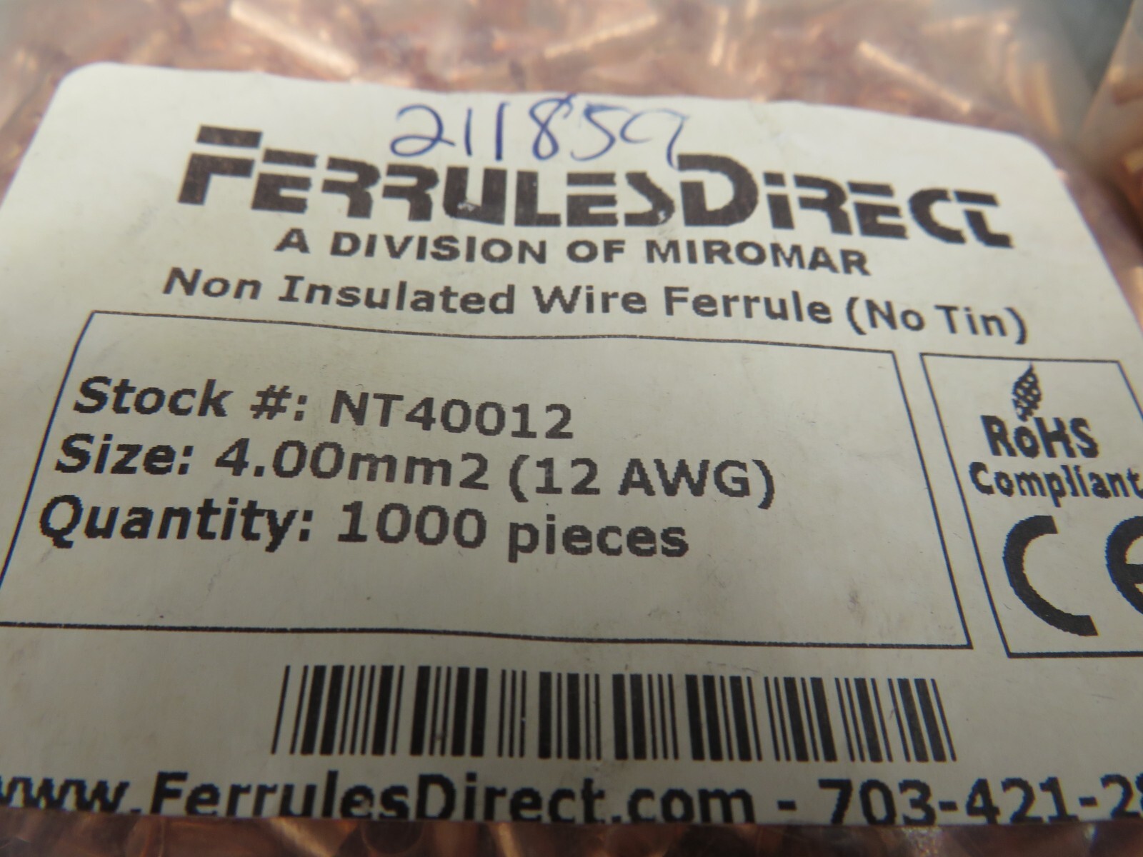 Ferrules Direct NT40010, NT40012, NT40018 Lot of 1000 Each!