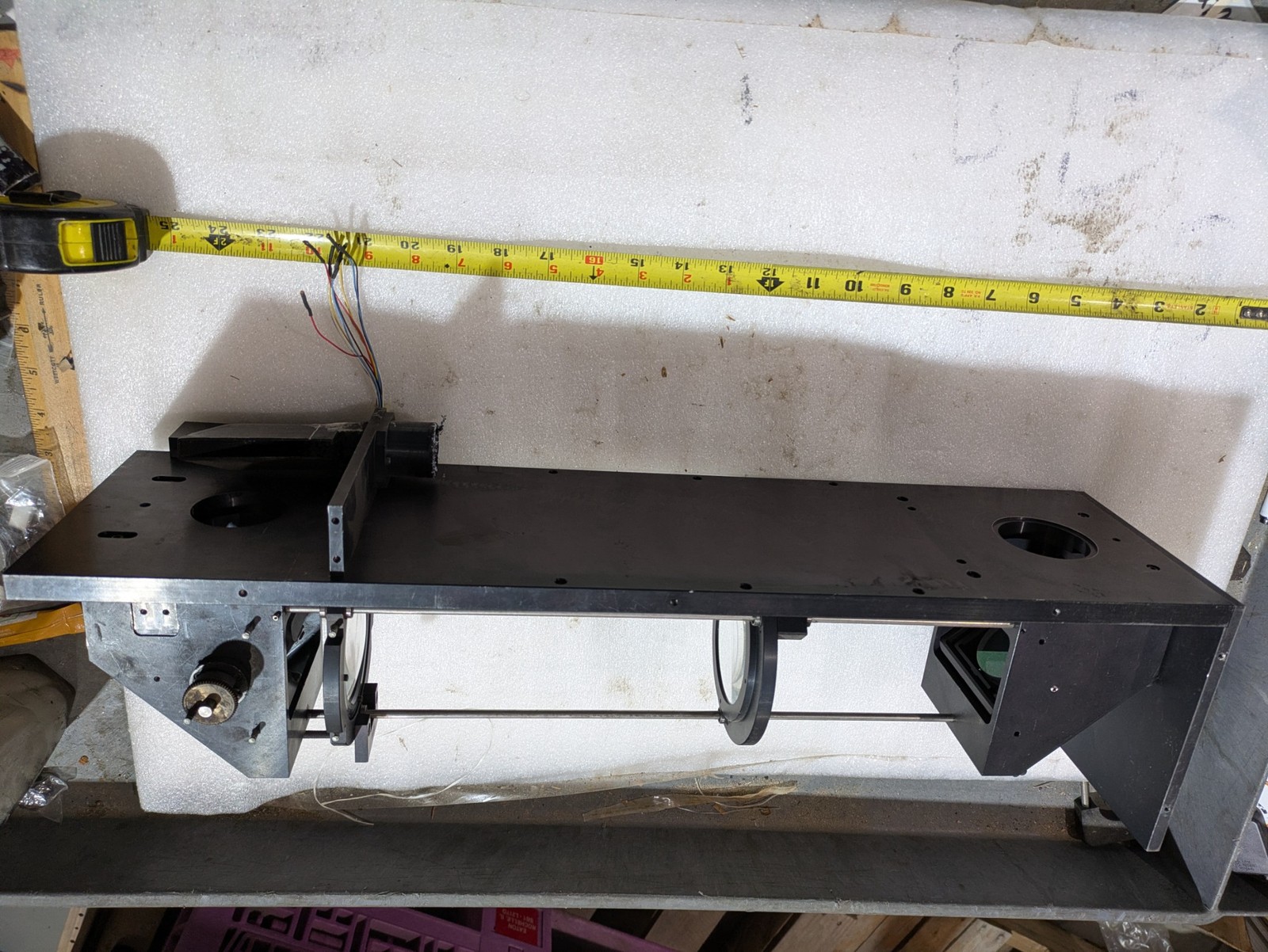 Optical Linear Stage Assembly Guide Rod Lens Mount Motor Drive 24 Inch