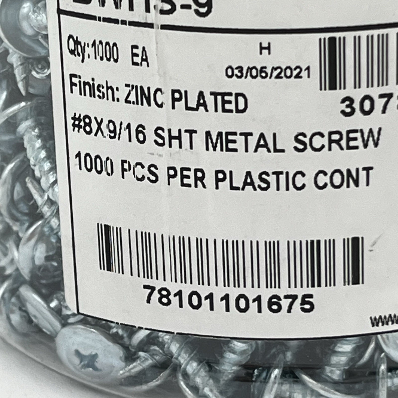 NEW!! 1000 Count Eaton Zinc Plated #8 x 9/16″ Sheet Metal Screws B-Line – BWHS-9