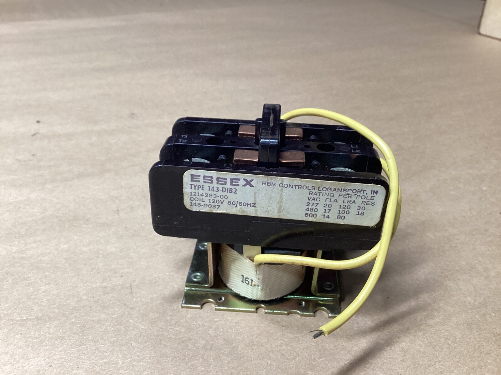 ESSEX 143-D1B2 2POLE ..120V COIL ..277/480/600V CONTACTOR #116L129*CO