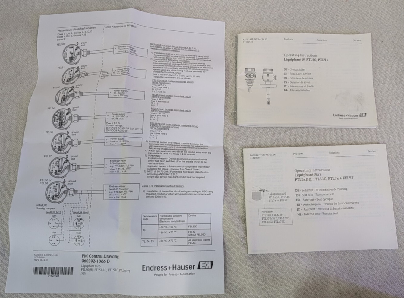 ENDRESS HAUSER LIQUIPHANT M FTL51-E0DX5/0 13.5IN, LEVEL SWITCH VIBR