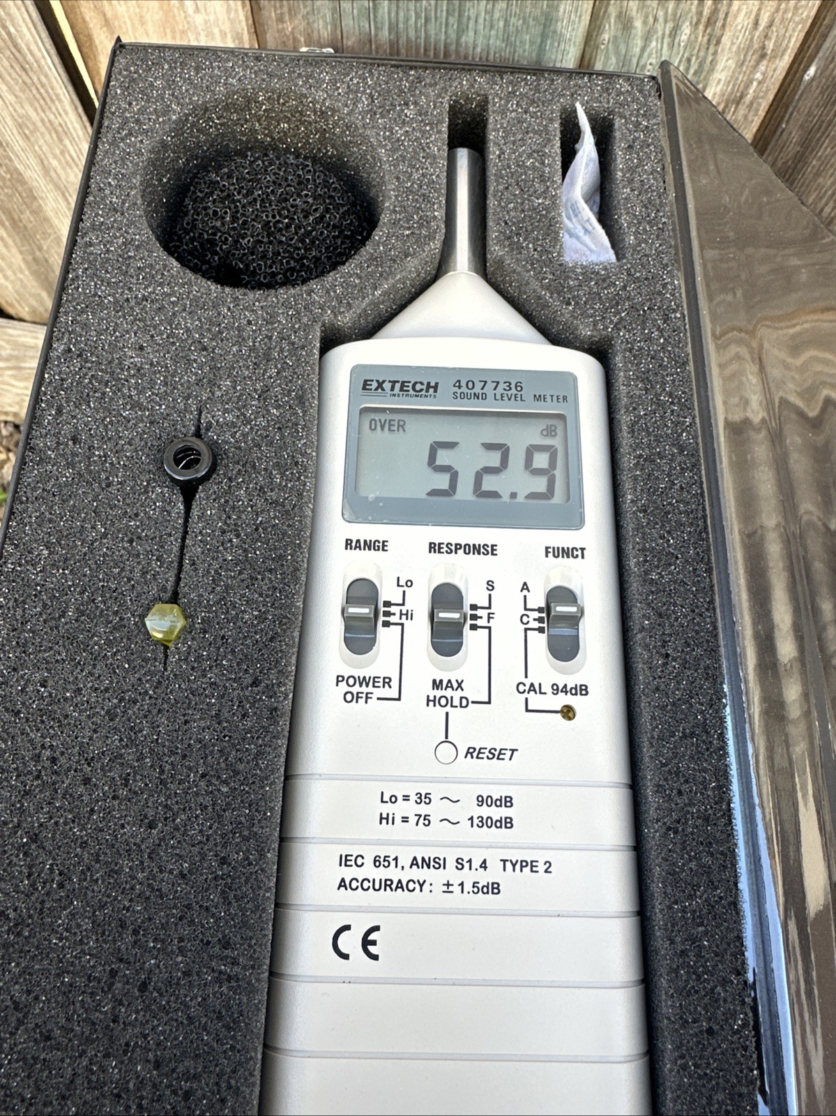 Extech model 407736 Digital Sound Level Meter w Case & Manual Extech