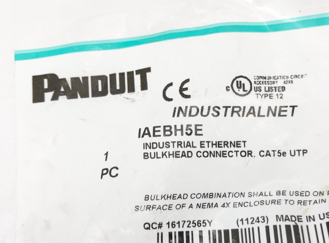 New Panduit IAEBH5E Ethernet Bulkhead Connector CAT5e UTP