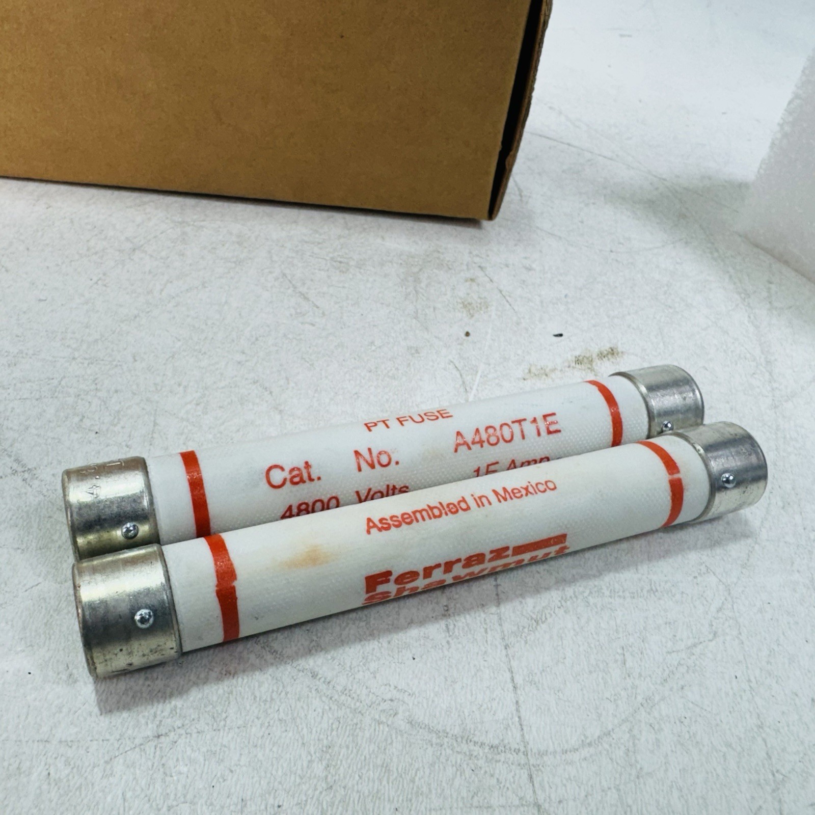 Lot of 2 – Mersen A480t1E 1 Amp, 4800V, Medium Voltage Fuse