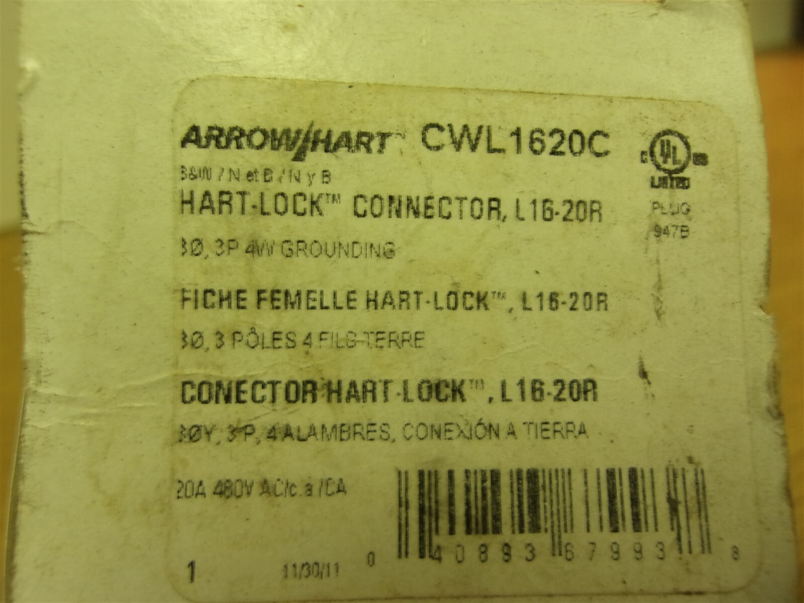 NEW Arrow Hart Cooper CWL16200 Receptacle *FREE SHIPPING*