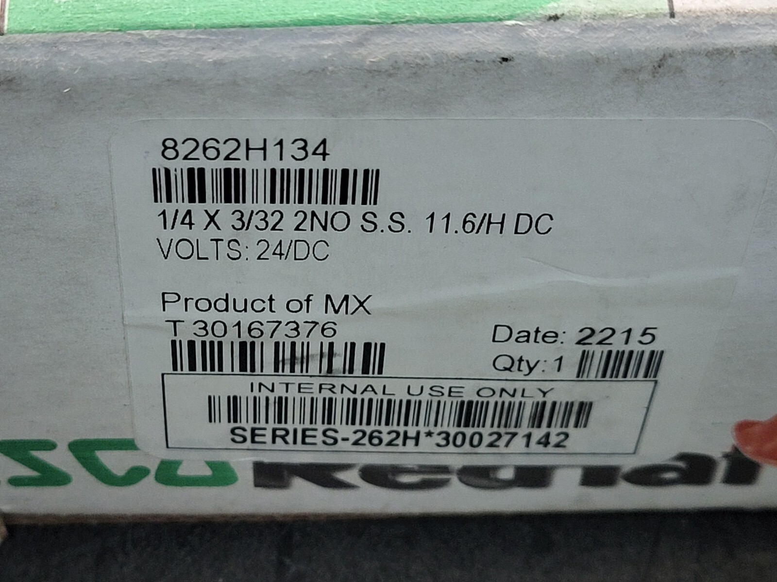 Asco 8262H134 24/VDC Valve.