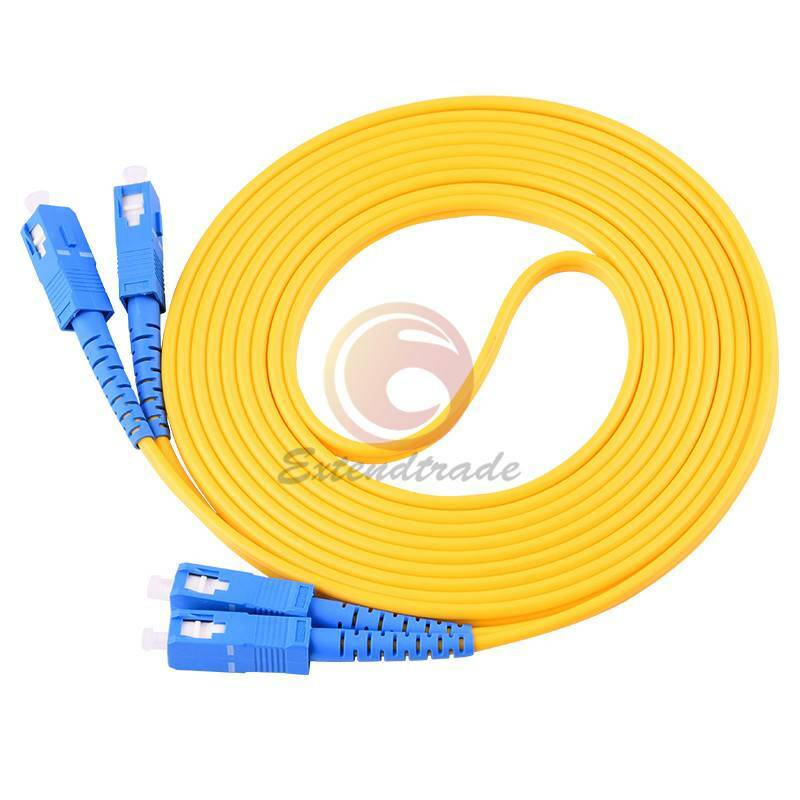 20M SC-SC UPC 9/125 Duplex Single-Mode Fiber Optic Patch Cord PVC Fiber Cable