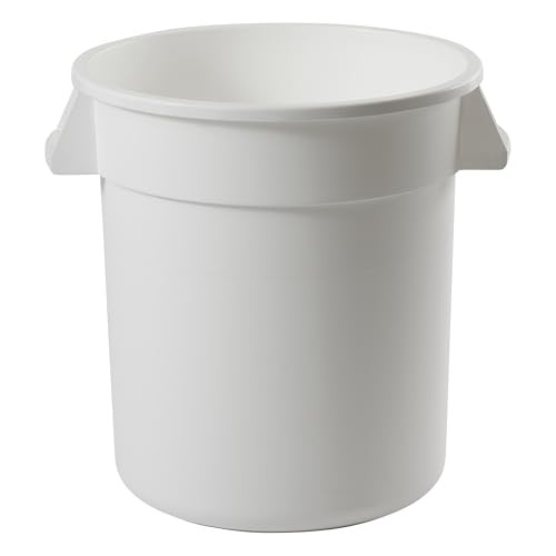 Winco Heavy-Duty Round Waste Container/Trash Can, 10 Gallon, White