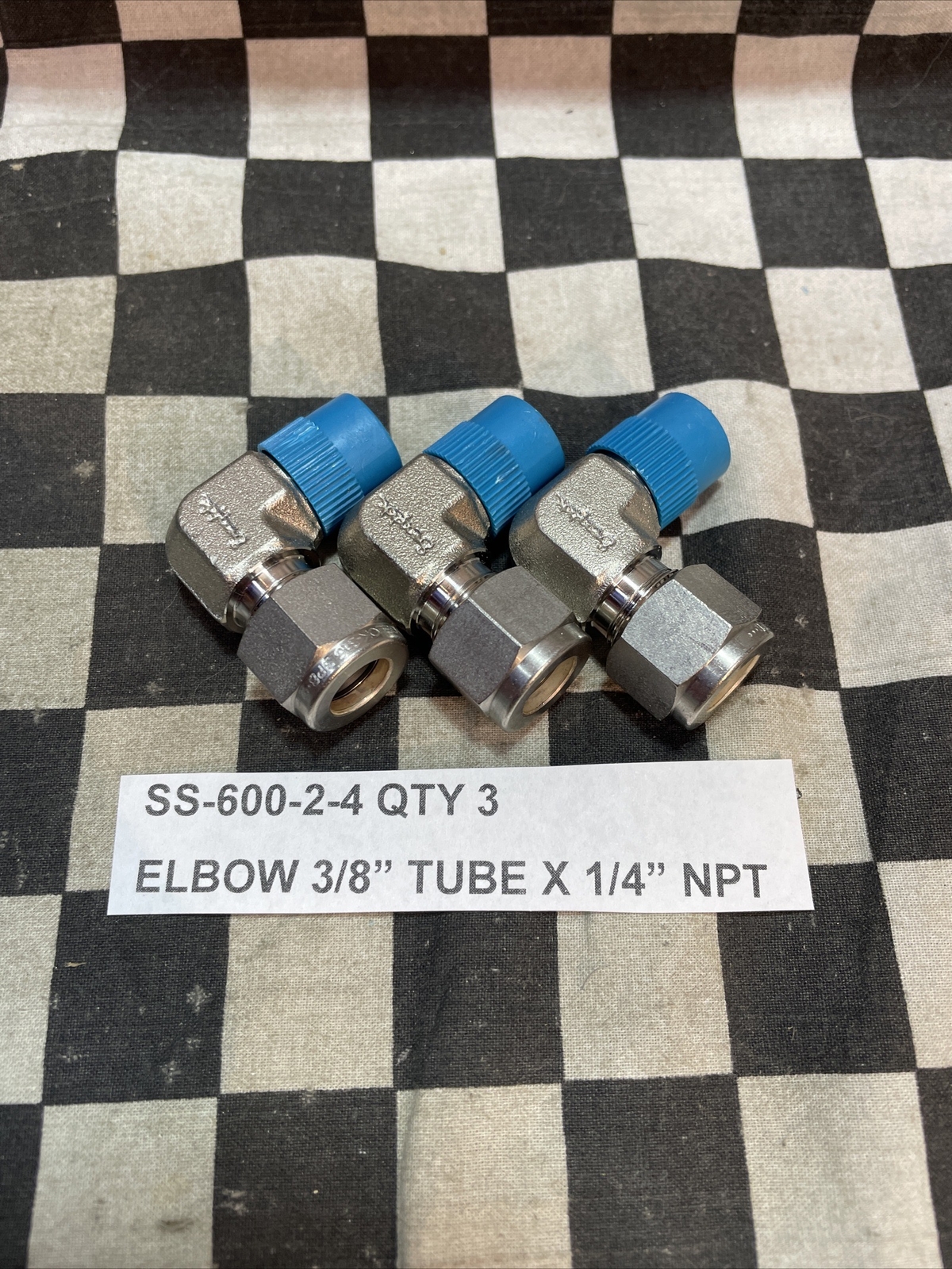 SWAGELOK SS-600-2-8, SS-600-2-4, SS-600-2-6 , ELBOW 3/8″ TUBE, LOT OF 7#1637F8