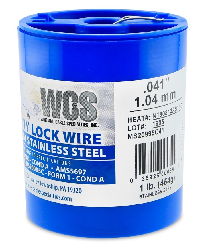 .041″ WCS Stainless Safety Lock Wire MS20995C41 One Pound Roll 221 Feet