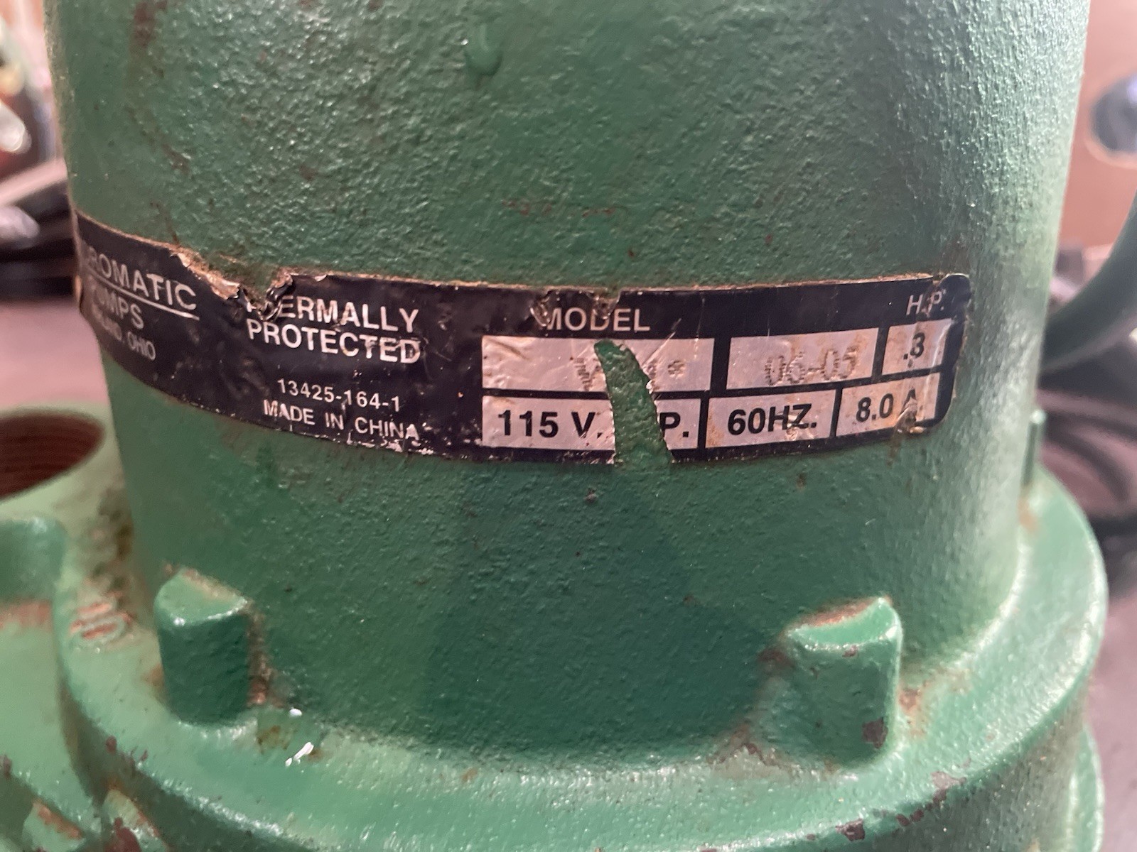 CSH Hydromatic Sump Pump 1/3 HP 115V 8507-200 VA-1