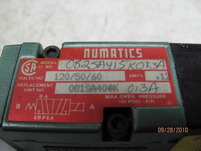 Numatics 082SA415K013A w/ mark 8 manifold 1/4″ ports