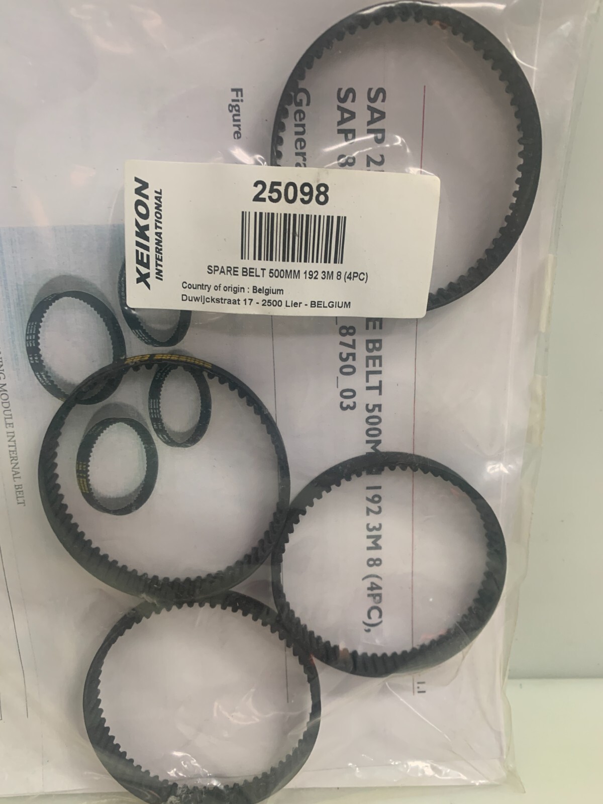 Bag of 4 Xeikon 500MM Spare Belts 25098 192 3M 8