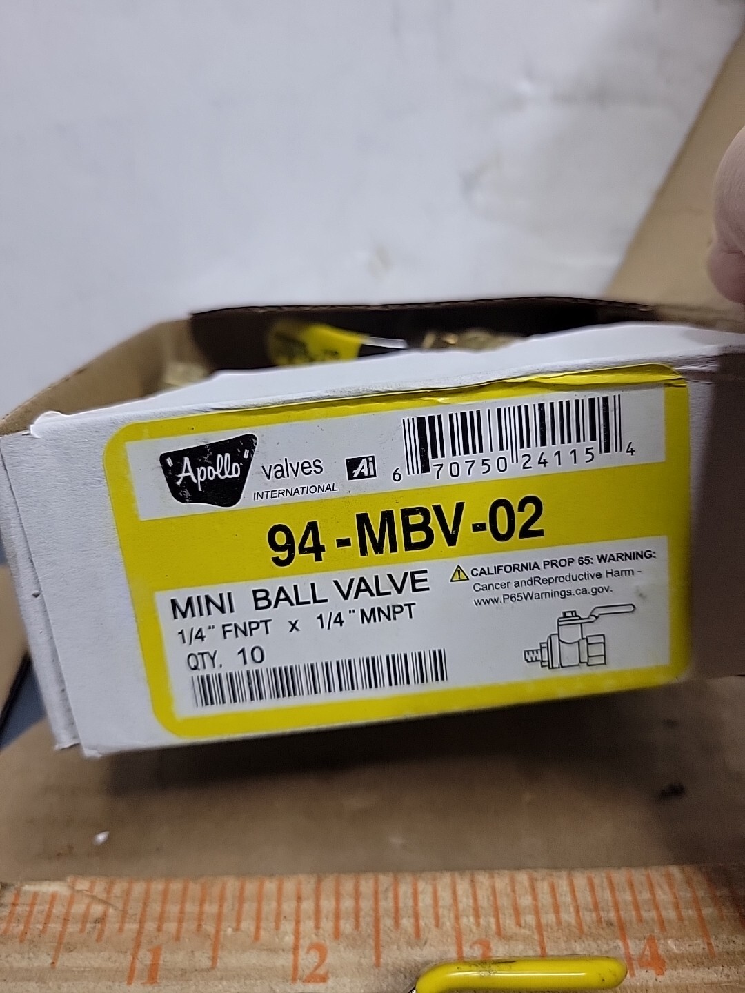 Qty: 10 94-MBV-02 1/4 Inch Forged Brass Full Port FNPT x MNPT 600 Ball Valve