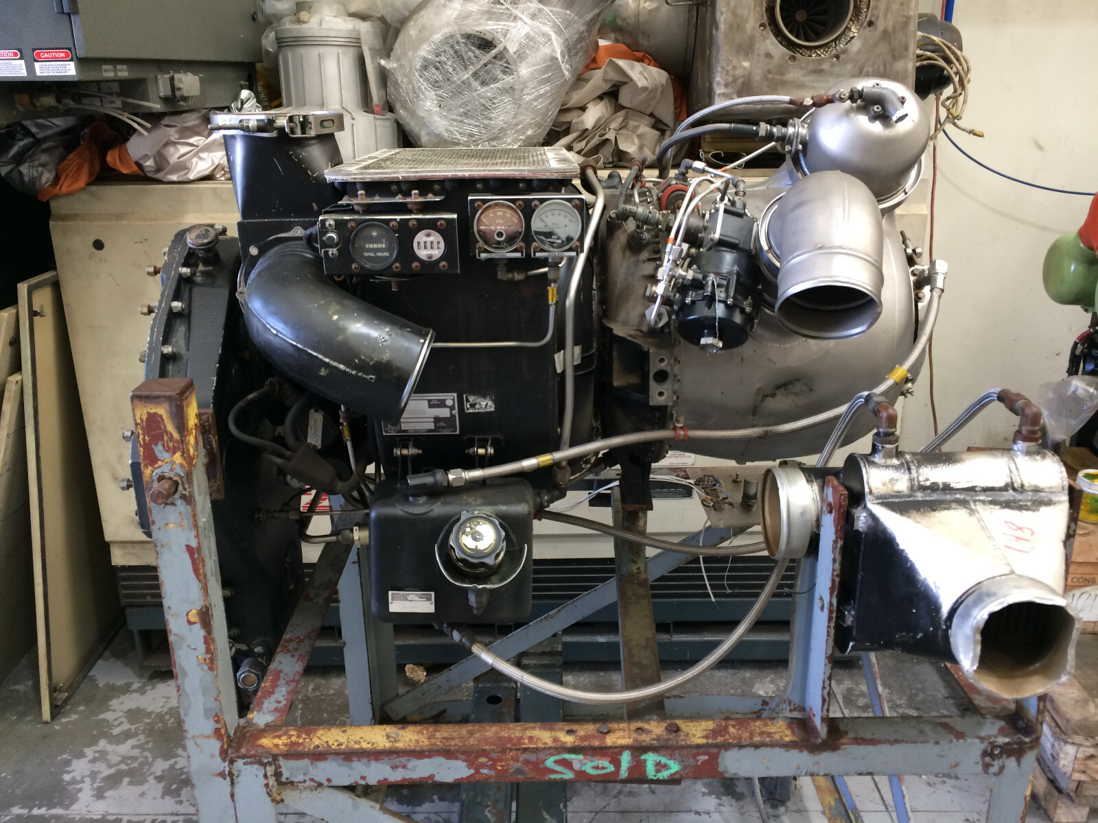 Garrett Airesearch GTCP85-102 gas turbine engine AC+DC GENERATORS 39 HOURS TSO