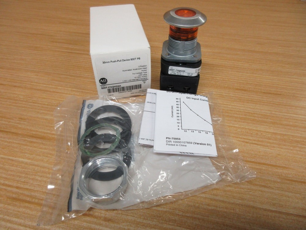Allen Bradley 800T-FXQH2AA Amber Button W/ 800TC-N374, 800T-XA