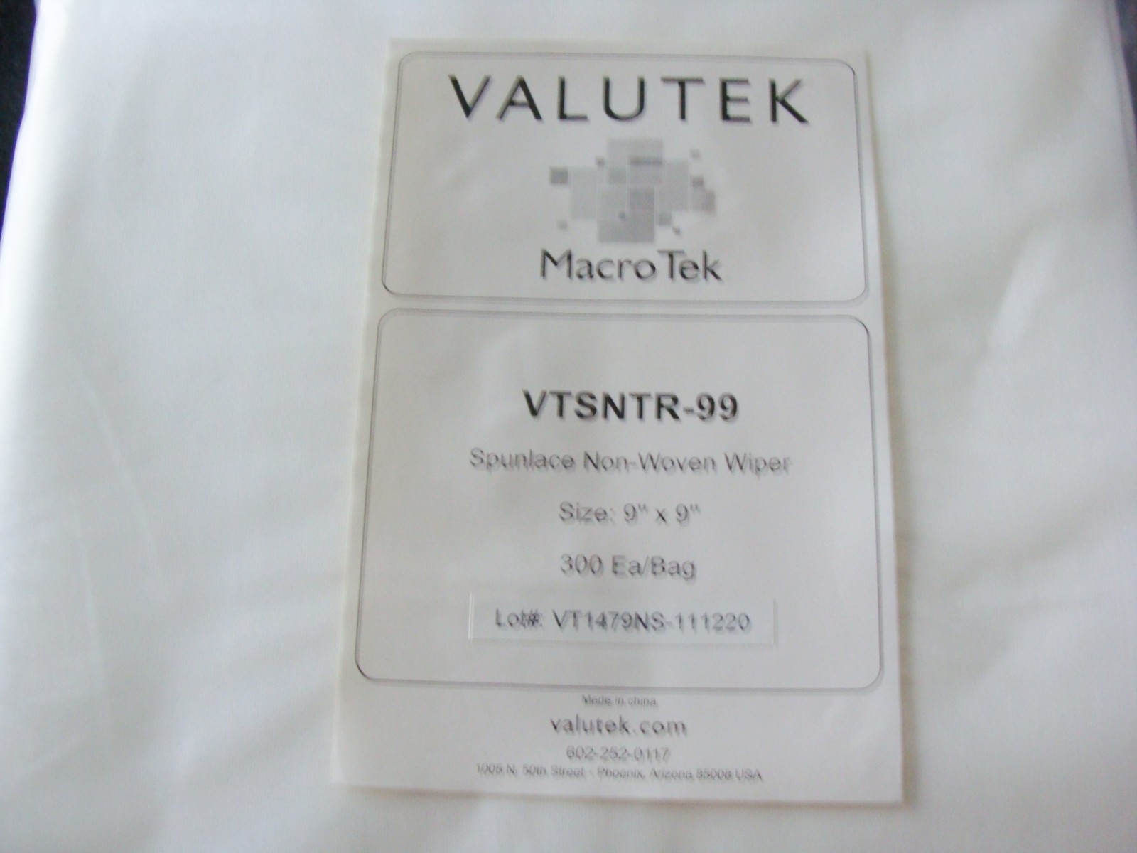 300 New Valutek Marco Tek VTSNTR-99 Spunlace Non-Woven Wiper.