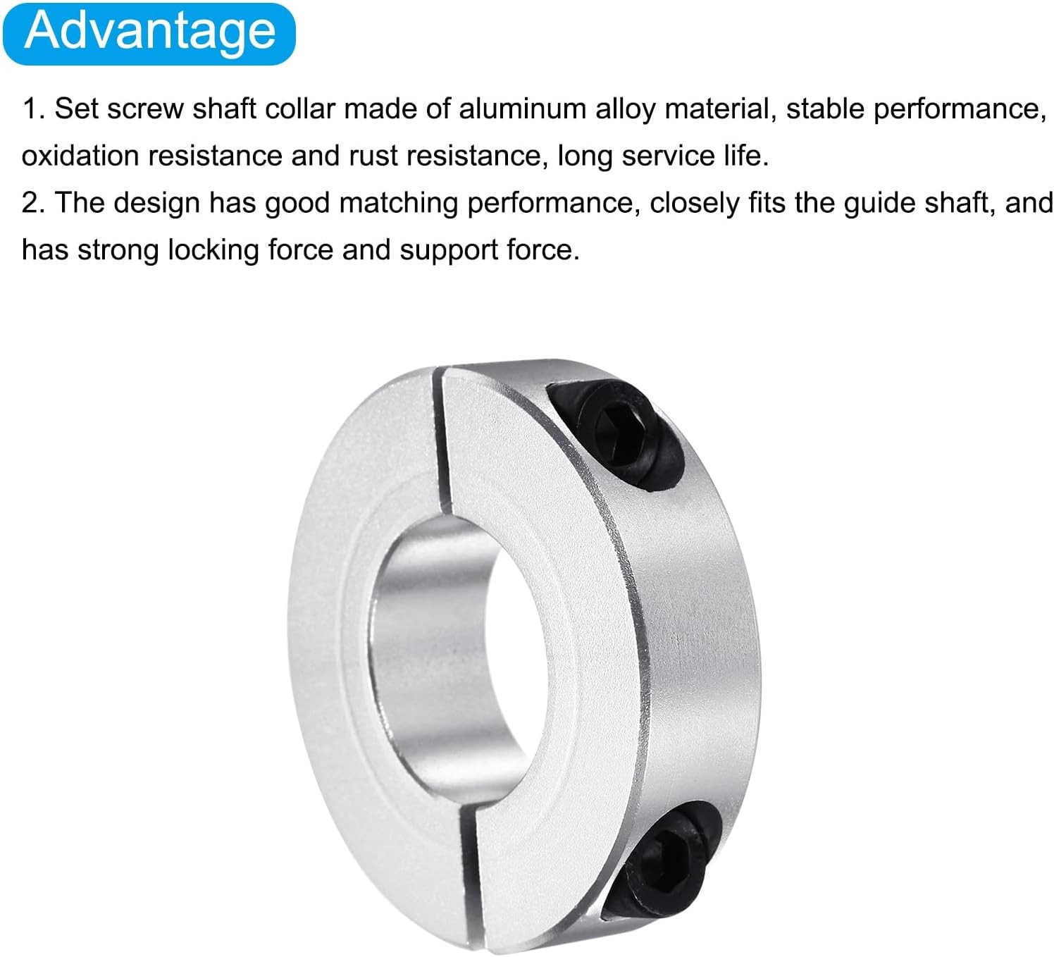 MECCANIXITY Shaft Collar 22mm/ 7/8 Inch Bore Double Split Aluminum