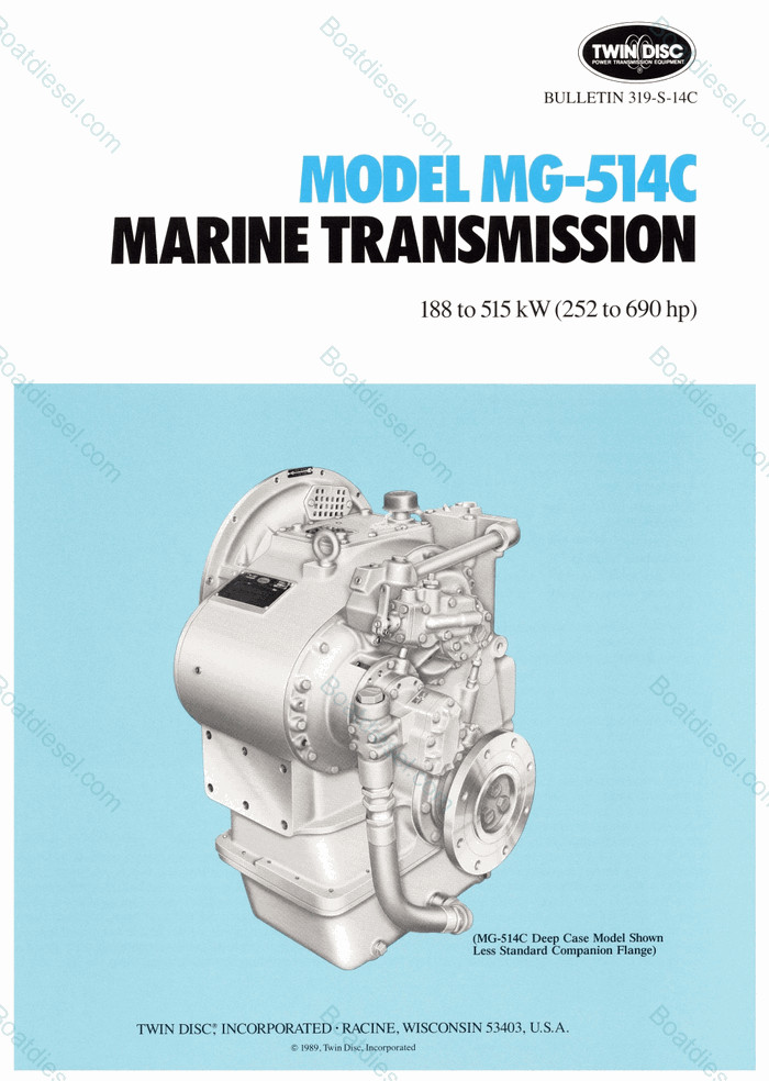 Twin Disc Marine MG-514C , 6:1 Ratio Marine Transmission 6-1