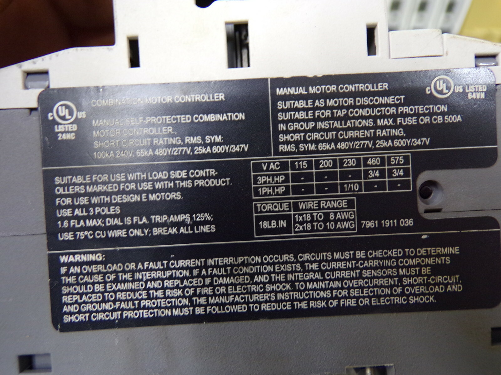 Cerus Manual Motor Starter CMS-32H *FREE SHIPPING*