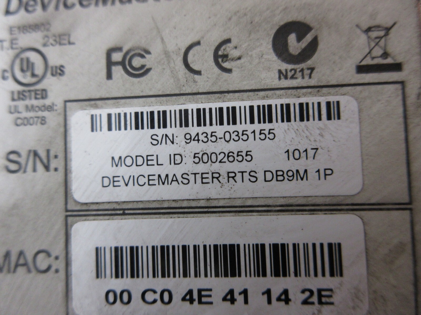 OKUMA CTV-40 CNC MILL COMTROL DEVICE MASTER RS-232 RS-422 RS-485 5002655 1017