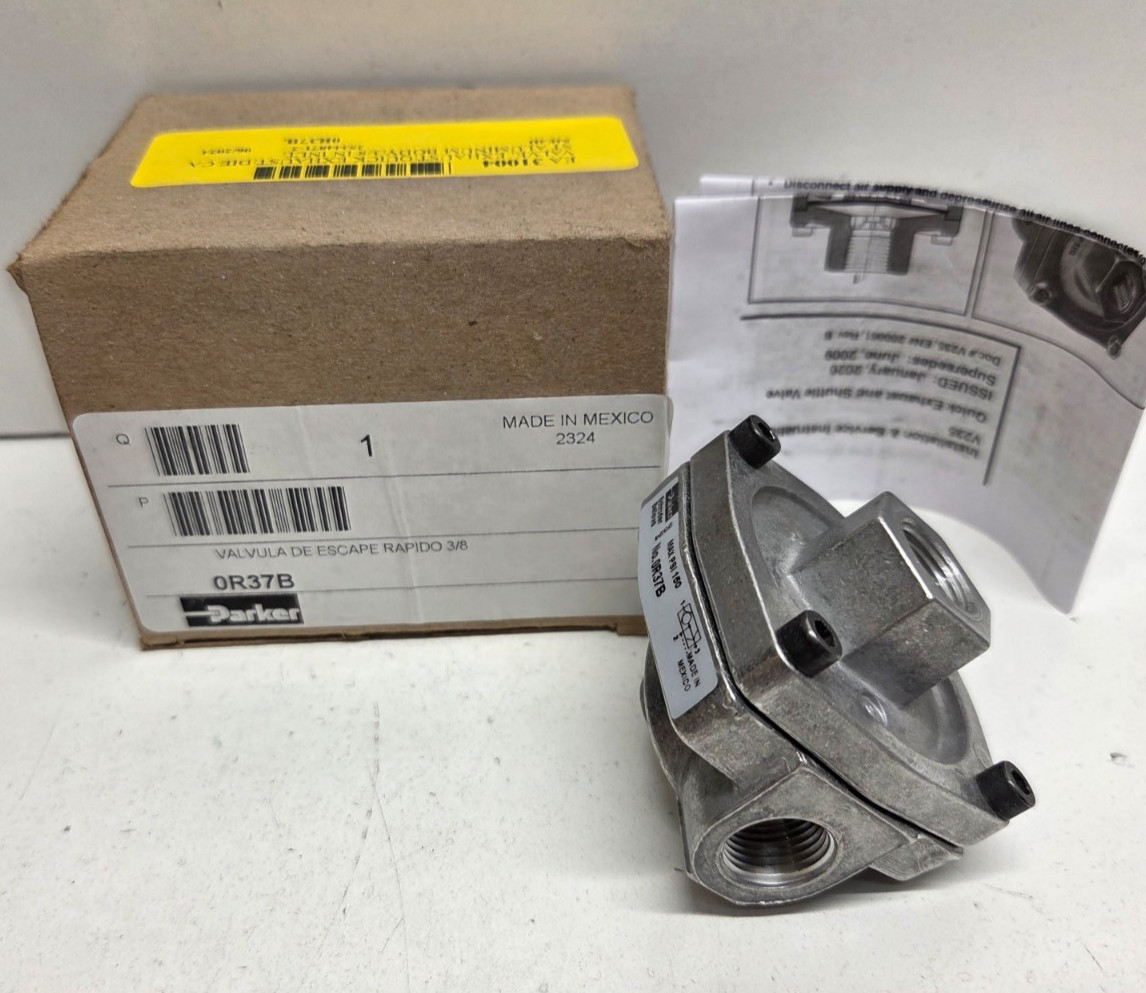 NEW IN BOX! PARKER 3/8″ QUICK EXHAUST VALVE 0R37B