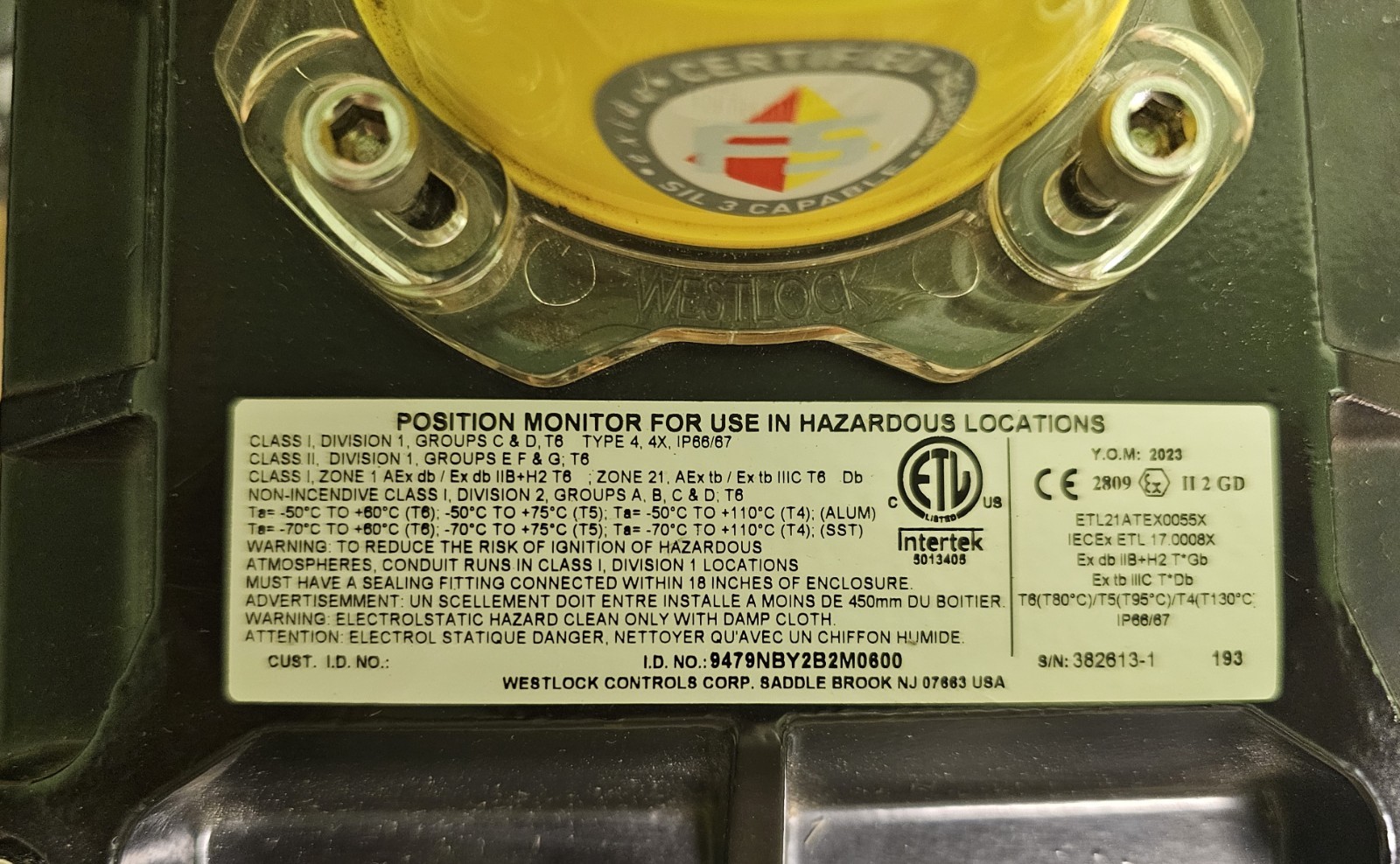 Air Torque PT400U Pneumatic Valve Actuator w/ Westlock Controls 9479NBY2B2M0600