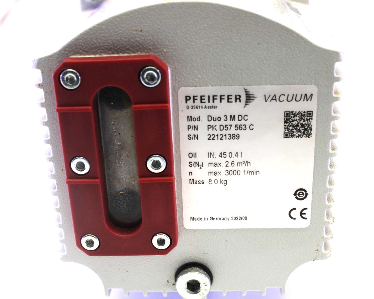 PFEIFFER Duo 3 M DC, PK D57 563 C Vacuum Pump, For Parts/Repair