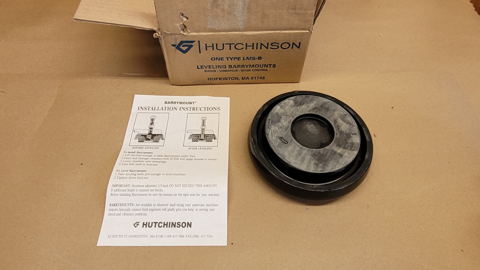 Hutchinson Type LM5-B Leveling Barrymount Machine Leveler