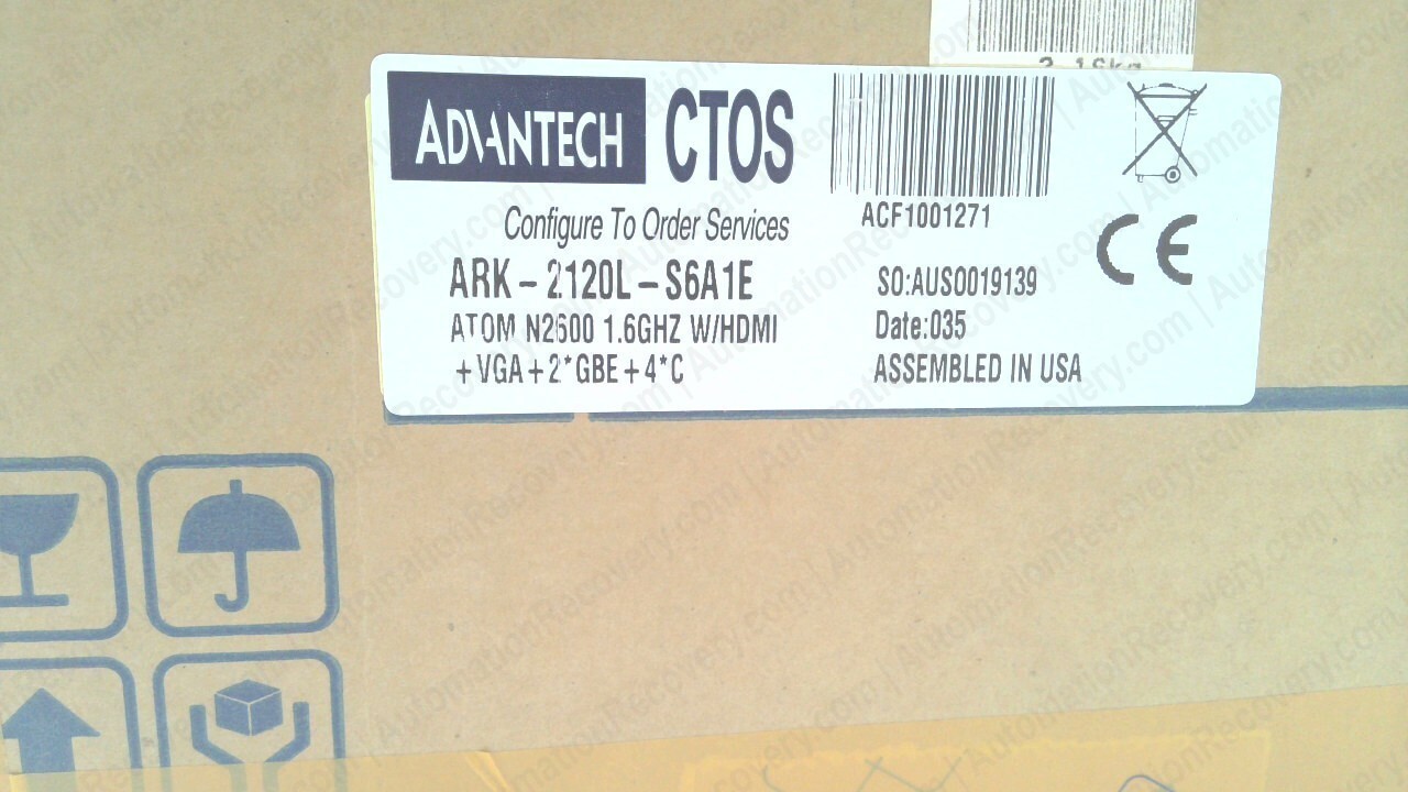 ADVANTECH ARK-2120 L-S6A1 E, INTEL ATOM N2600 FANLESS EMBEDDED BOX PC, N #338584