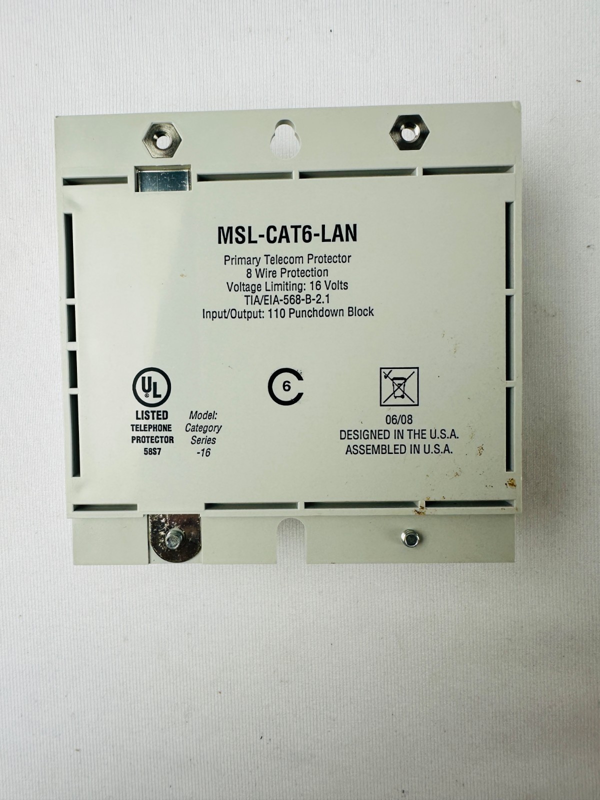 Secure Linx MSL-CAT6-LAN Primary Telecom Protector| 8-wire Protection