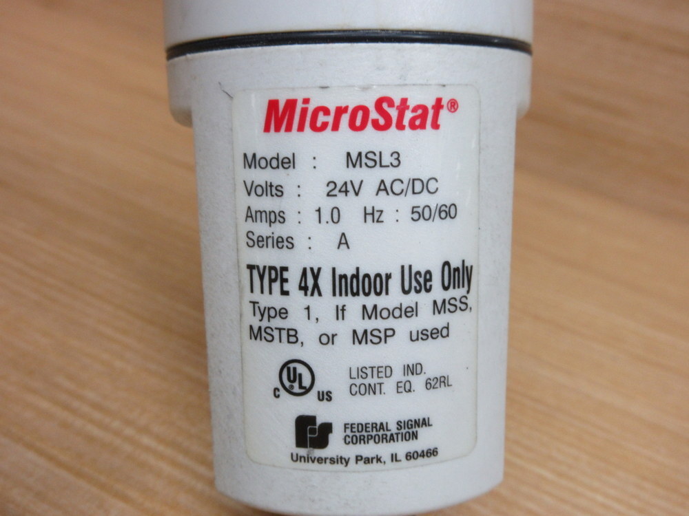 Federal Signal MSL3-024 MicroStat Stack Light MSL3