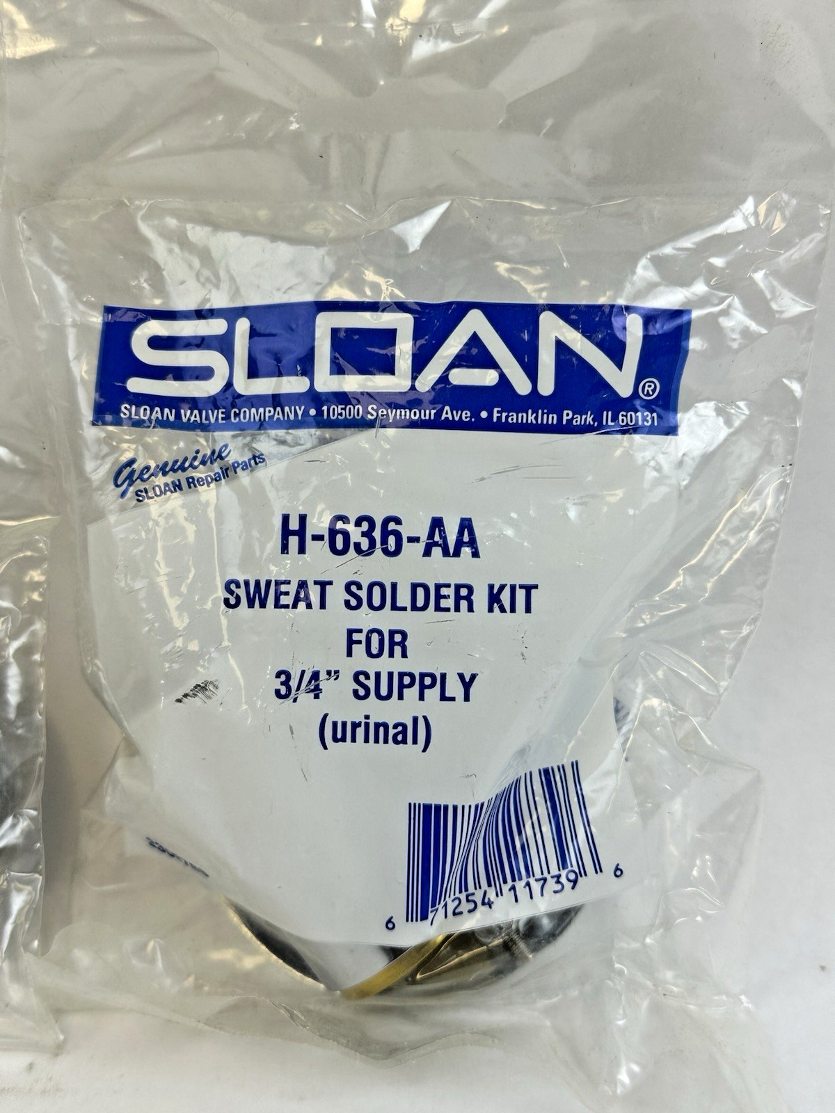 SLOAN H-636-AA SWEAT SOLDER KIT FOR 3/4” SUPPLY (URINAL) LOT OF 2