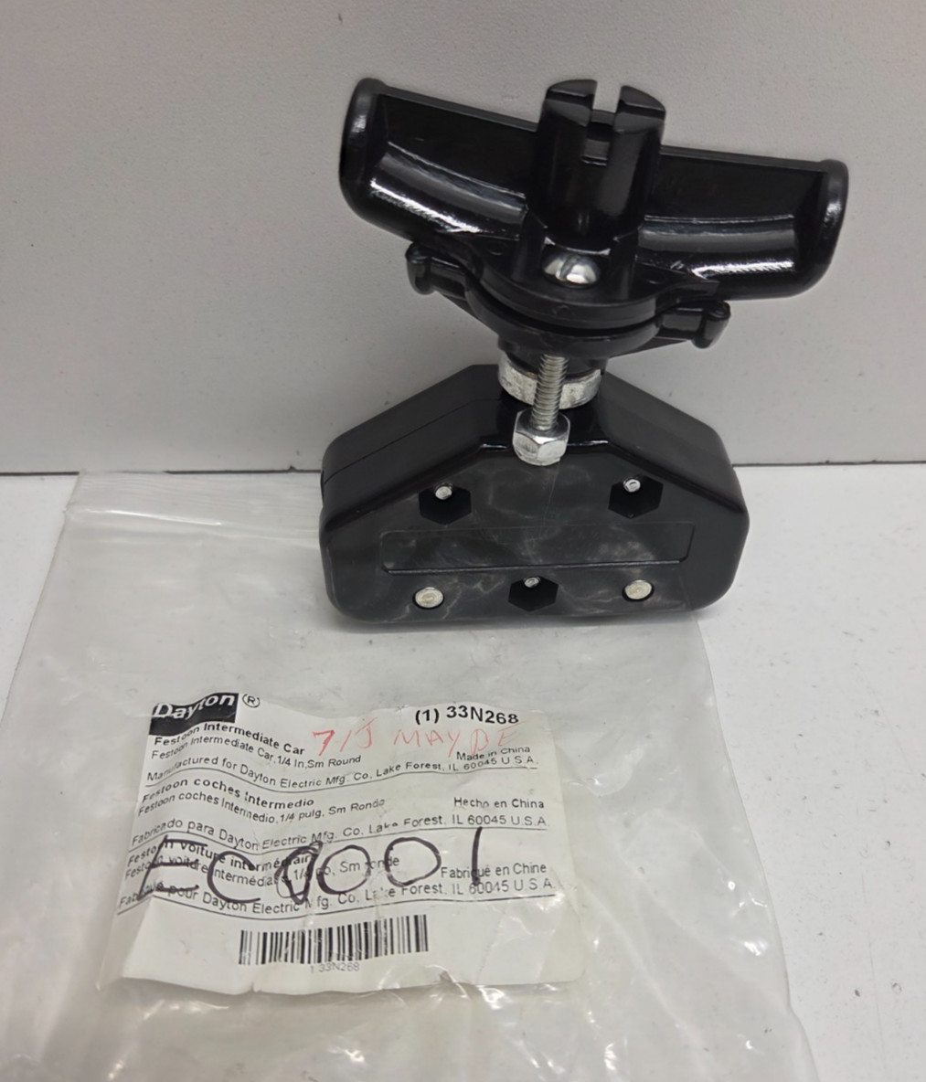 NEW IN BAG! DAYTON INTERMEDIATE TROLLEY 13LB 1/4″ ROPE FESTOON CAR 33N268