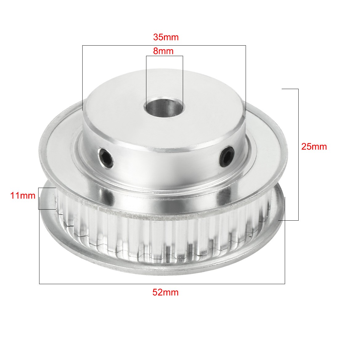 Aluminum 30 Teeth 8mm Bore 5.08mm Timing Belt Pulley for 10mm Belt