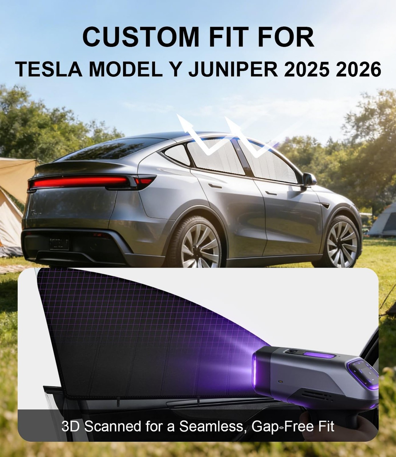 XCBYT Car Side Window Sunshade for 2025 2026 Tesla Model Y Juniper, Custom Fi…