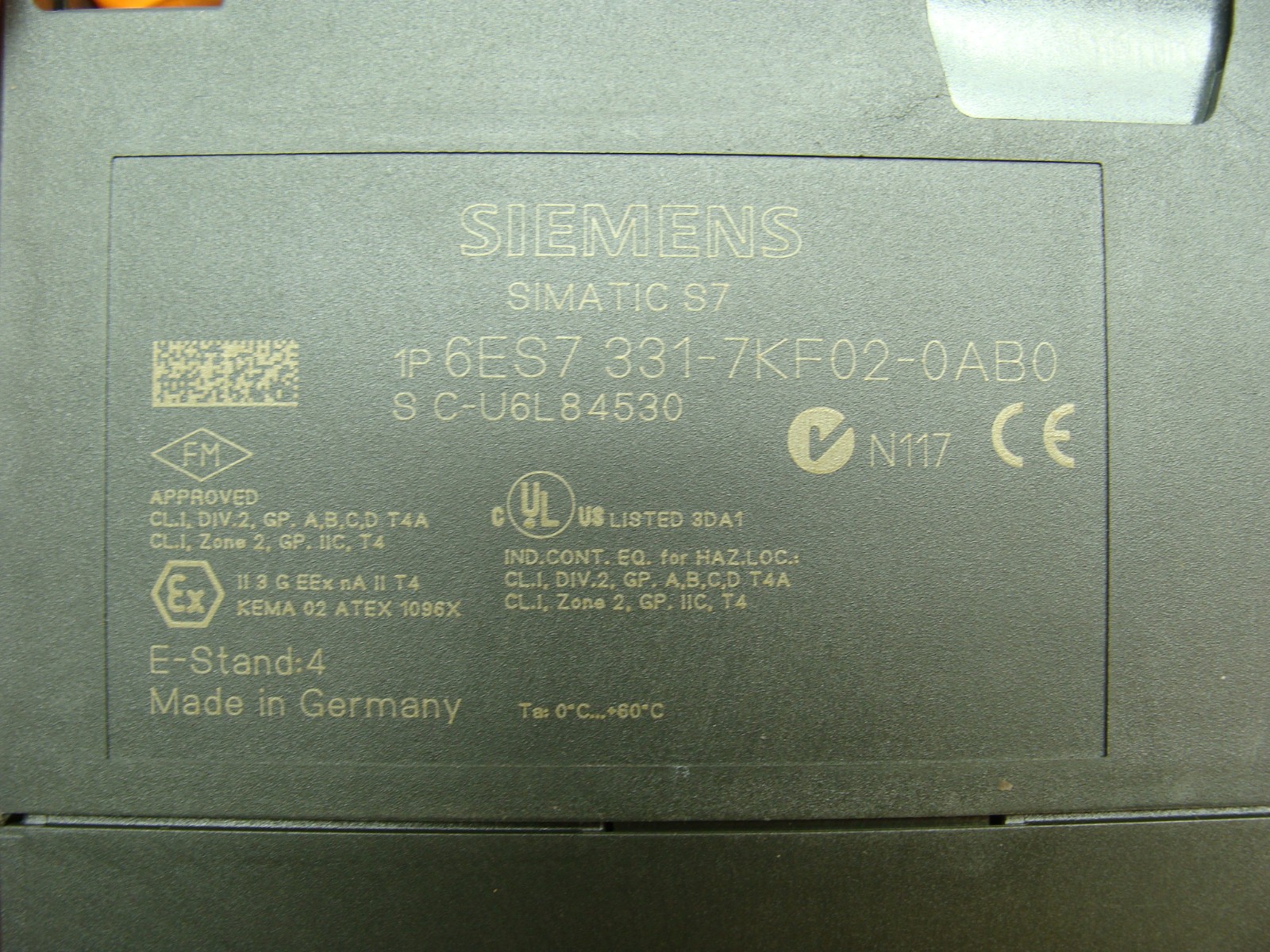 SIEMENS SIMATIC S7-300 ANALOG INPUT MODULE SM331 6ES7 331-7KF02-0AB0