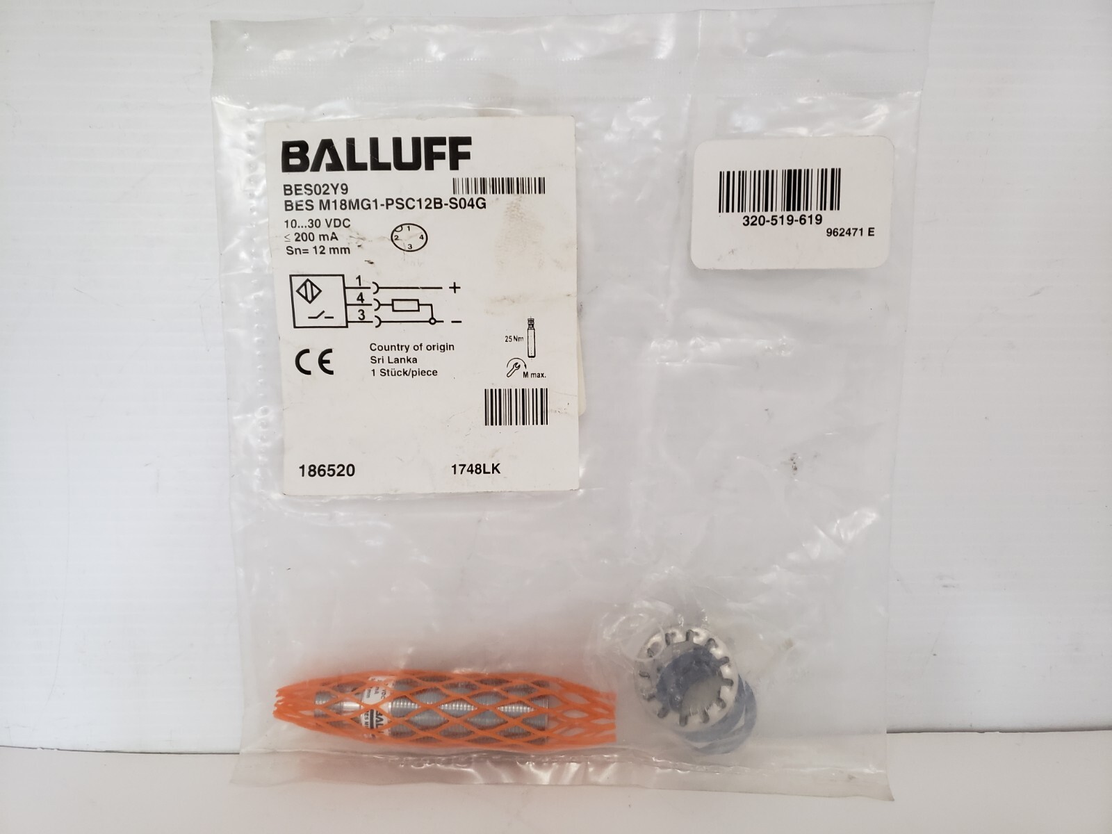BALLUFF BES M18MG1-PSC12B-S04G PROXIMITY SENSOR 10-30V DC (BES02Y9) NIB
