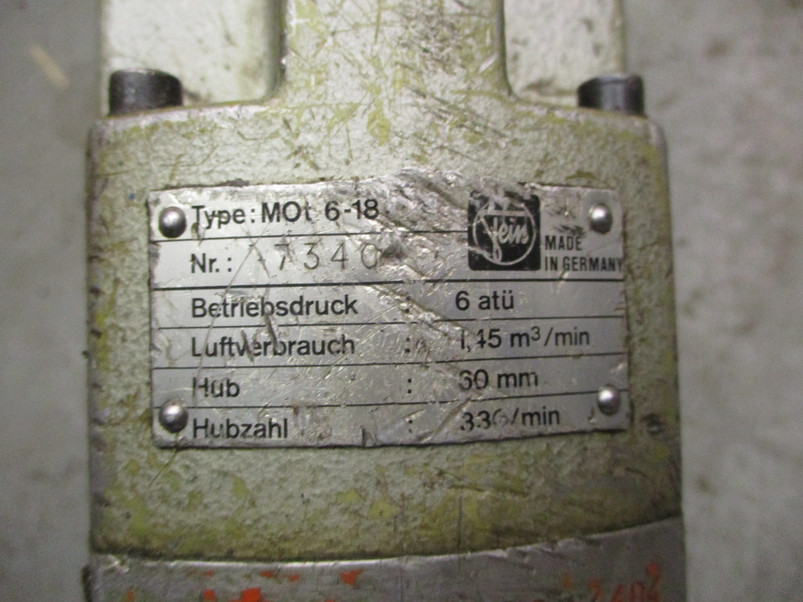Fein Type MOT 6-13 F63974 Type MOT 6-18 7340 1.45m^3/min 60mm 336/min 53489DN