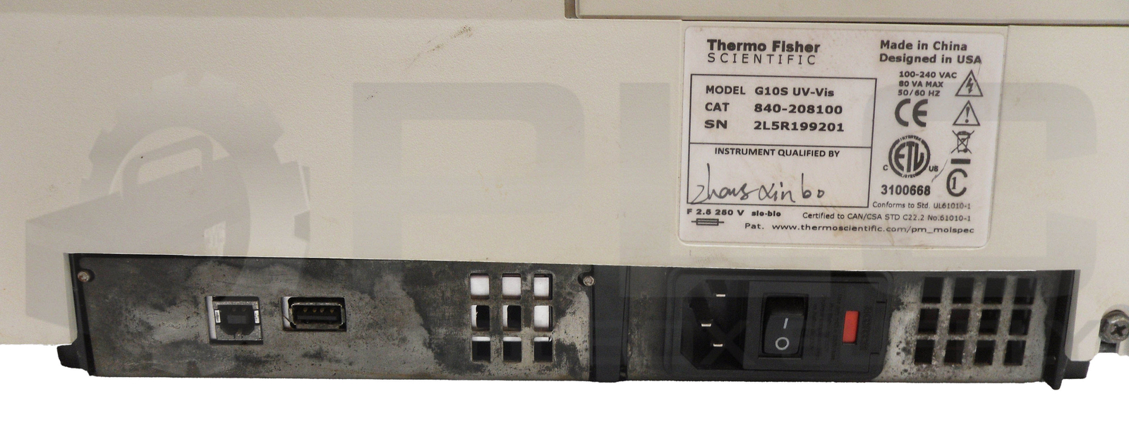 THERMO FISHER SCIENTIFIC G10S UV-VIS SPECTROPHOTOMETER 100-240VAC 840-208100